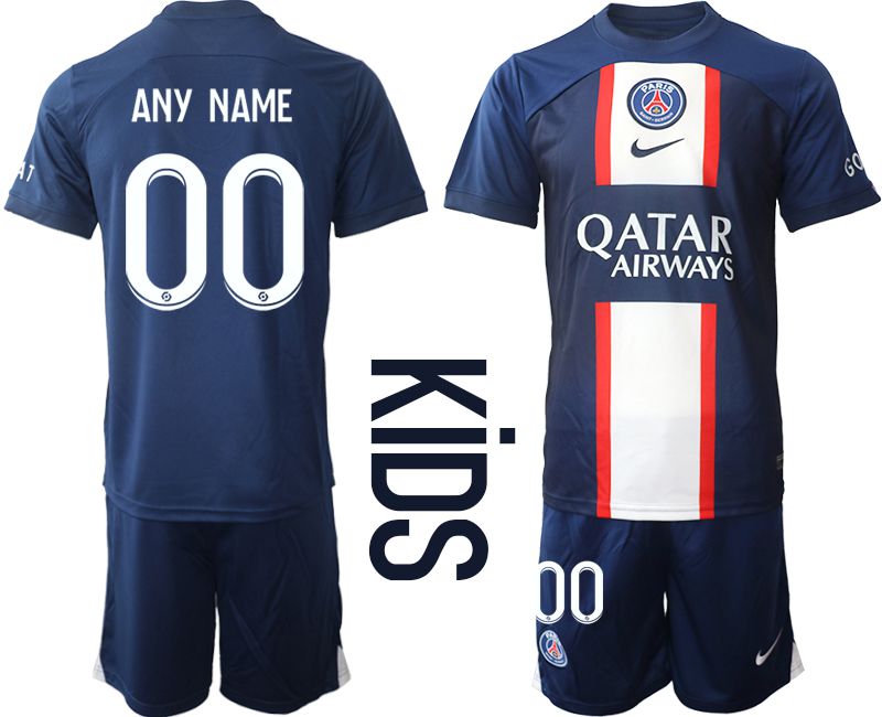 Youth 2022-2023 Club Paris St German home blue customized Soccer Jersey->customized soccer jersey->Custom Jersey